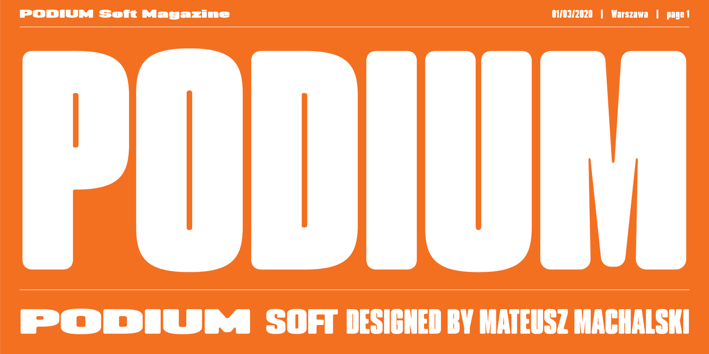 Przykład czcionki PODIUM Soft SemiBold